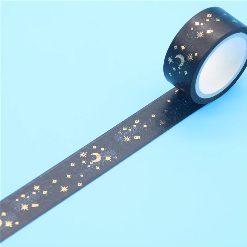 1 шт. Маскировочная лента в виде черной Луны и звезд 5 см X м|gift wrapping sticker|masking tapepaper