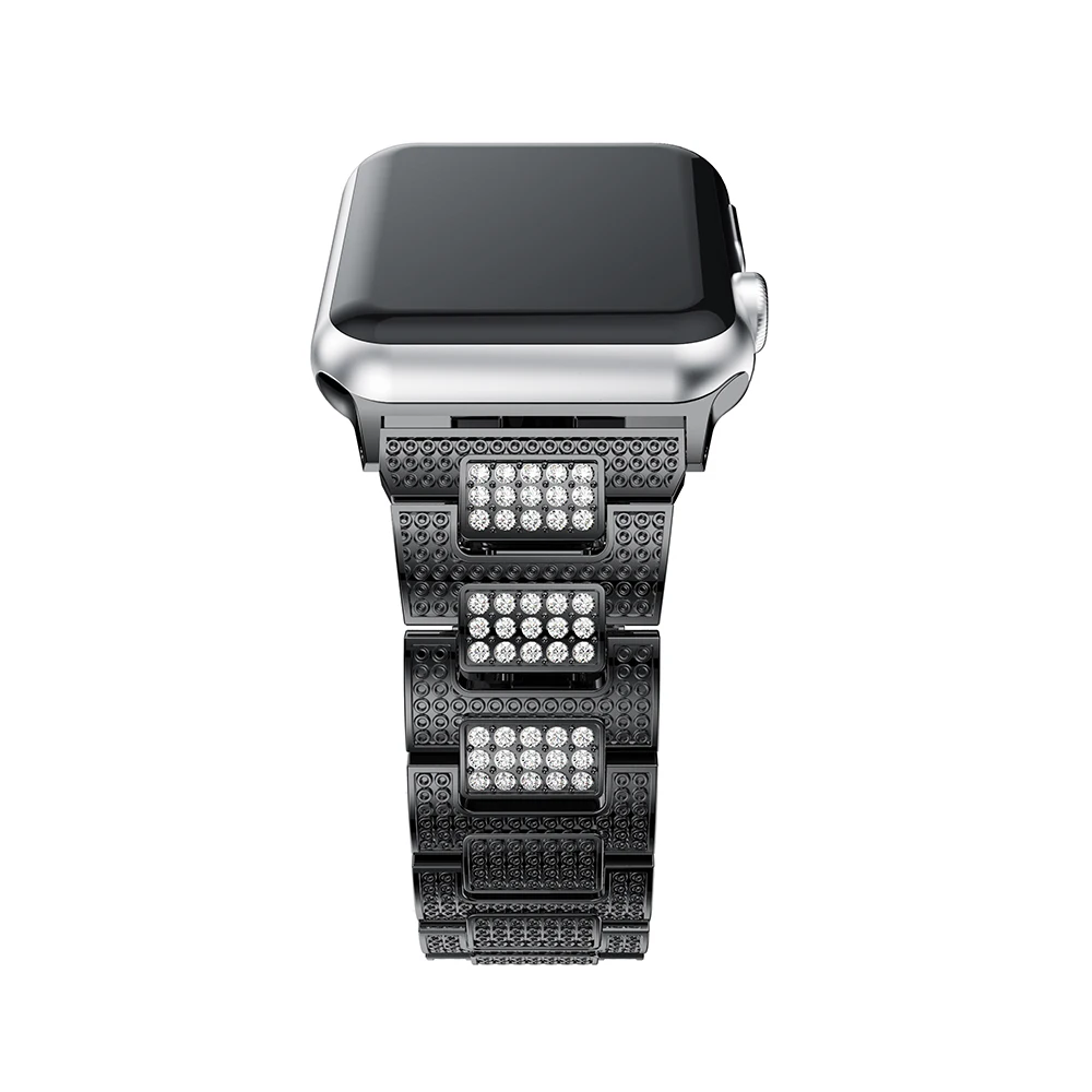 Хрустальные стразы ремешок для часов Apple Watch браслет из нержавеющей стали iWatch