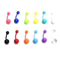 12pcs flexible navel bar barbell rings mixed belly button bar ring navel piercing ring women body jewelry