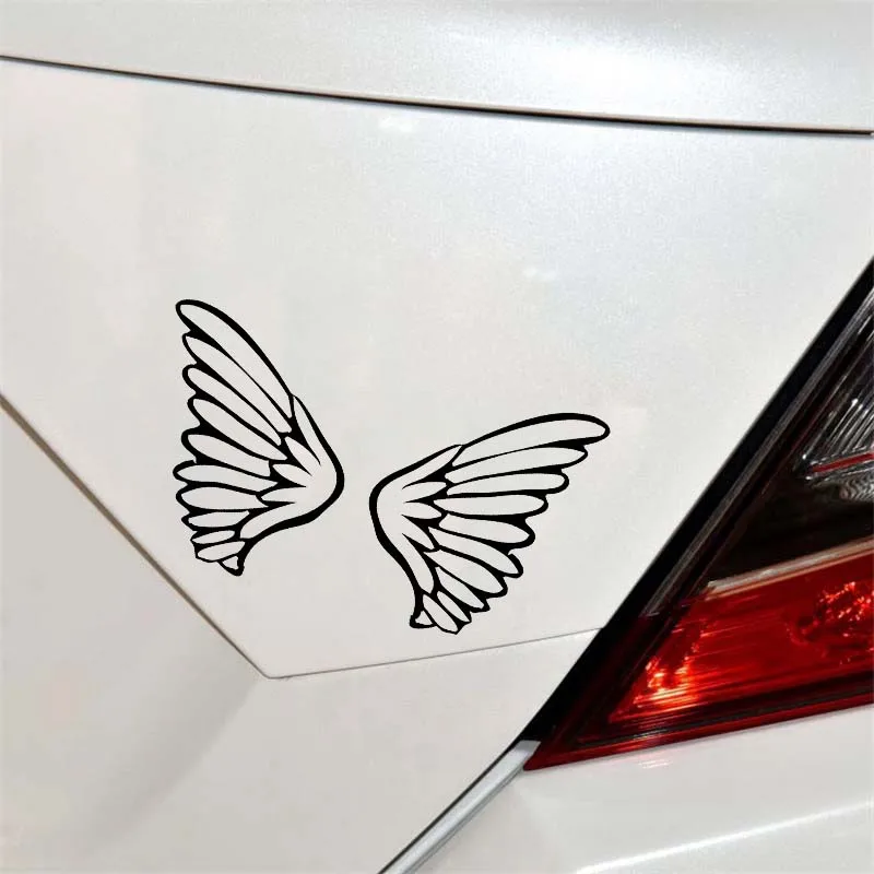 YJZT 16.6*9.3CM Beautiful Smart Cute Fairy Angel Wings Car Sticker Silhoutte Decal Black/Silver Covering The Body C20-1499 | Автомобили и