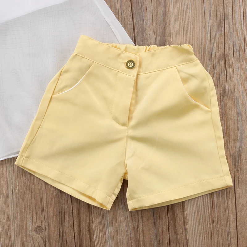 2 шт. шифоновые топы без рукавов и шорты на пуговицах|girls set|toddler girl outfitsset |