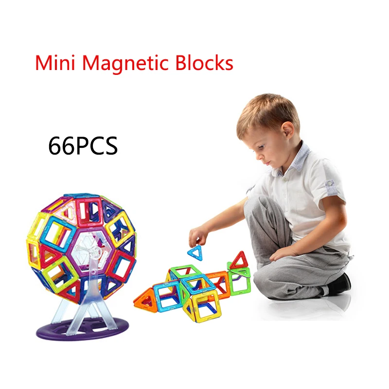 

Конструктор Магнитный детский, Детский конструктор «сделай сам», 66 шт.