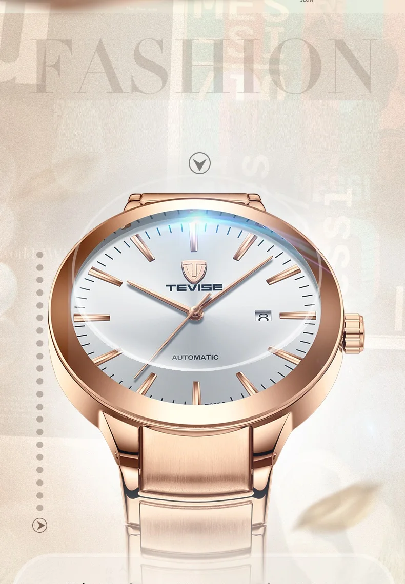 Мужские часы TEVISE Топ бренд класса люкс Простые мужские автоматические Дата