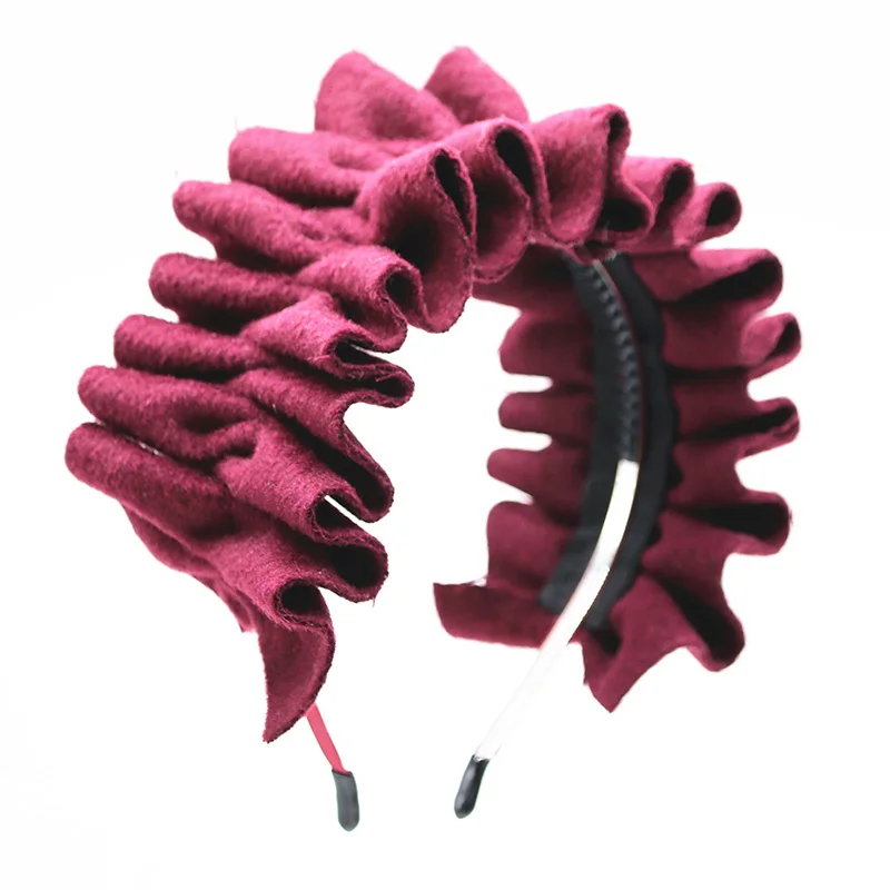 

2021A new spring and summer style ruffle band ponte cotton fabric full girls headbands matching dress