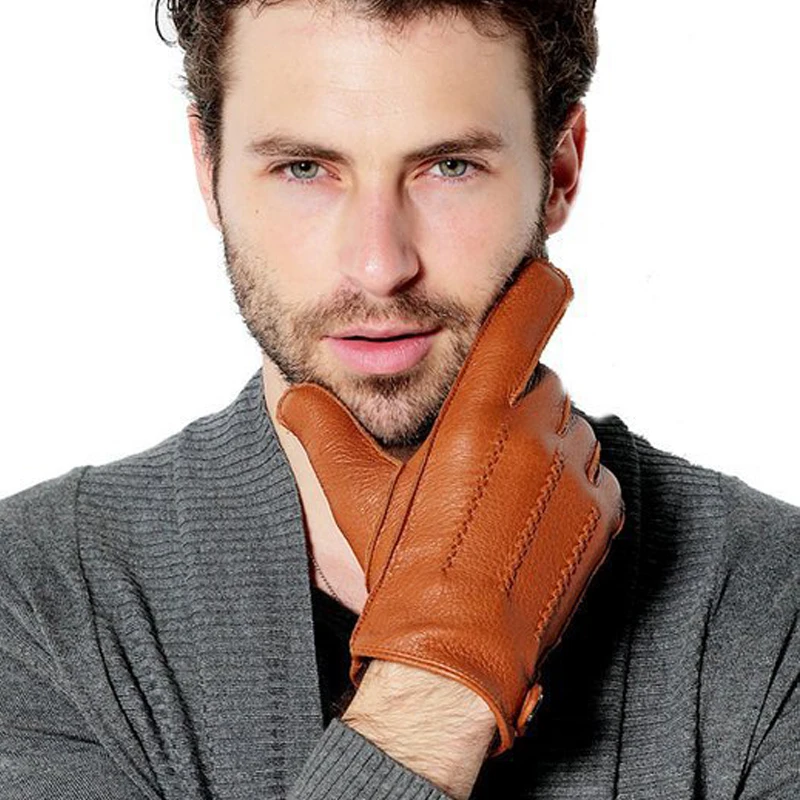 Перчатки мужские зимние из натуральной кожи цвет в ассортименте 1 шт|deerskin gloves|mens