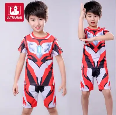 8 Детский костюм Ultraman с короткими рукавами для костюмированной вечеринки детский для ребенка для мальчика, костюм Ultraman dyna tiga для девочки, костюм Ultraman, быстросохнущая рубашка, одежда - Цвет: 8