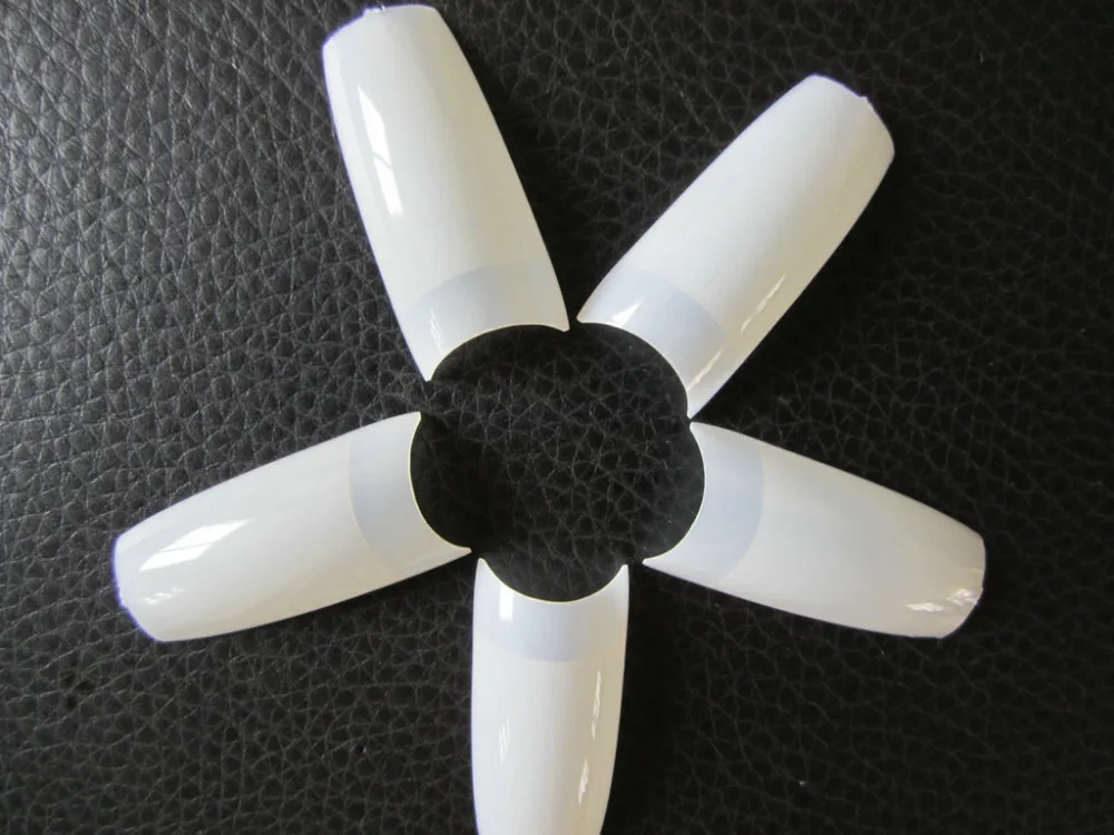 Накладные ногти 500 шт./лот французские пластиковые накладные Типсы натуральный