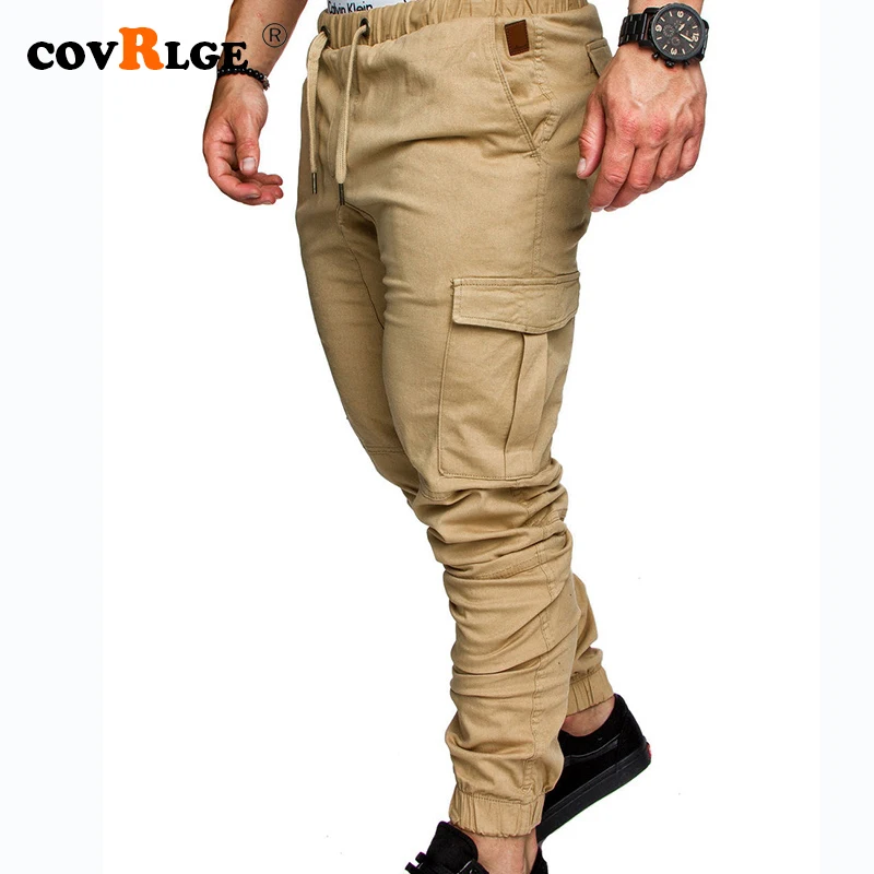 

Covrlge 2019 Spring New Men's Solid Color Casual Tether Elastic Sports Trousers Youth FashionTrousers MKX040