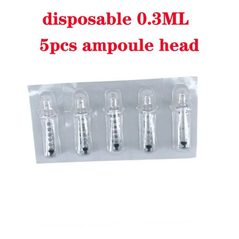 0.3ML 5pcs head Гиалуроновая Инжекторная кислотная ручка высокого давления гиалуроновая ручка мезо пистолет неинвазивный против морщин губ лифтинг губ наполнитель красота инструмент - Номер модели: 0.3ML 5pcs head