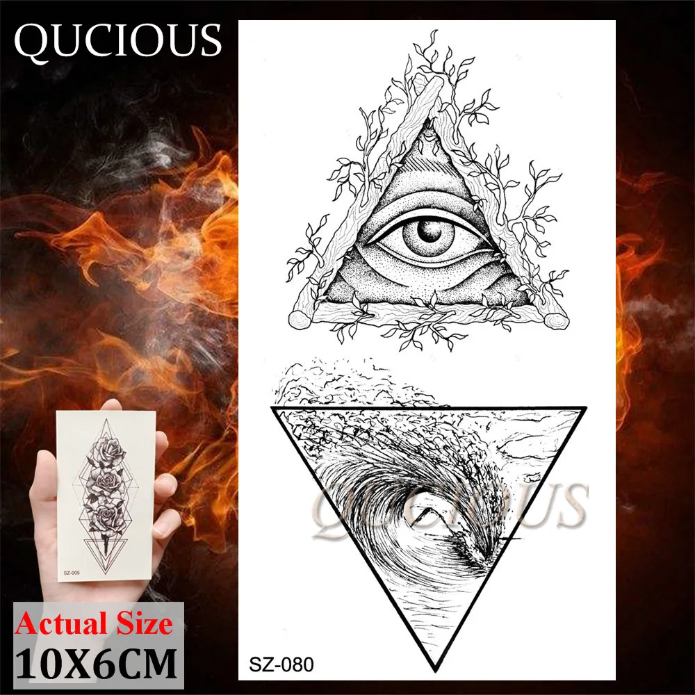 Временные татуировки Qucious Mandala Flower черная хна водостойкая Реалистичная