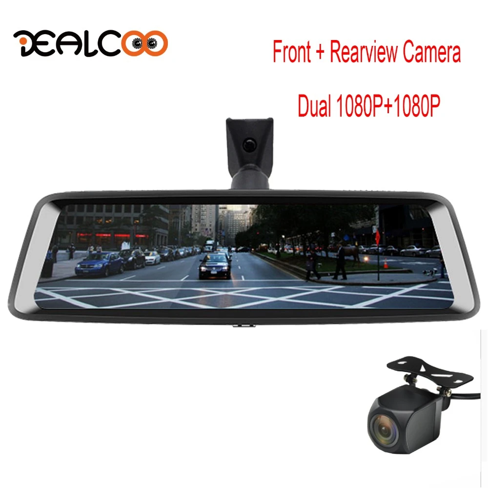 Dealcoo Rearview Mirror Camera Car Video Recorder Dash Cam DVR with Rear View Registrar DVRs | Автомобили и мотоциклы