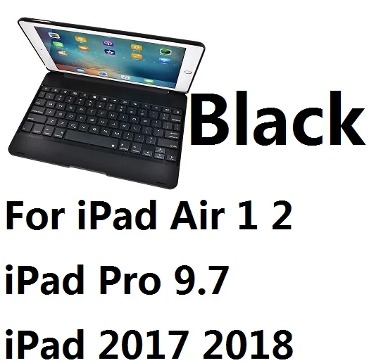 For iPad 9.7 Black Тонкий беспроводной Bluetooth клавиатура складная подставка чехол Полный защитный ABS чехол для iPad Mini 1234 Air 1 2 Pro 9,7 Новинка - Цвет: For iPad 9.7 Black