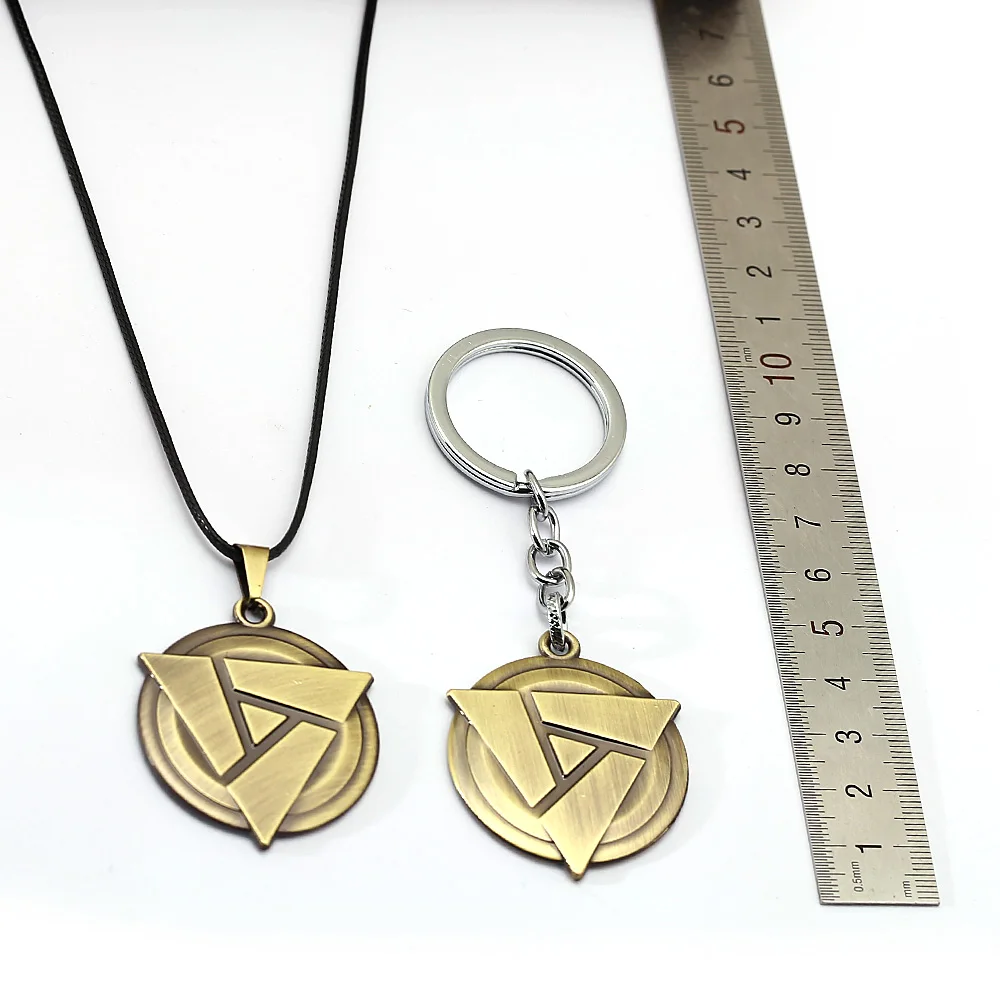 

FASHION Game Keychain Necklace Dota 2 Atifact Pendants Metal Keyring Geometric Metal Chaveiro Accessory