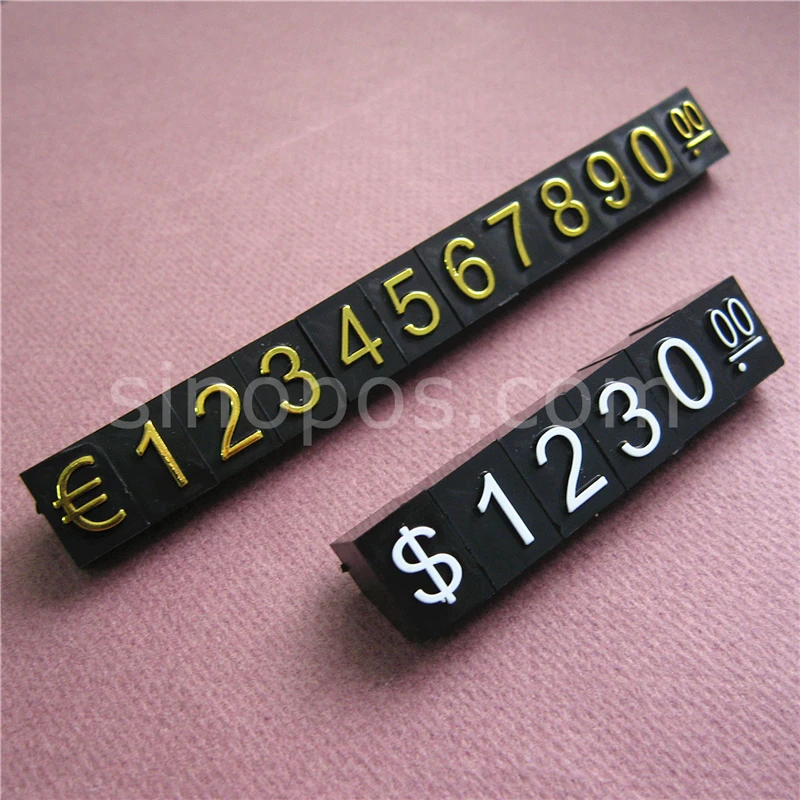 X Large комбинированный ценник доллар евро цифры кубики с защелкой наклейка для