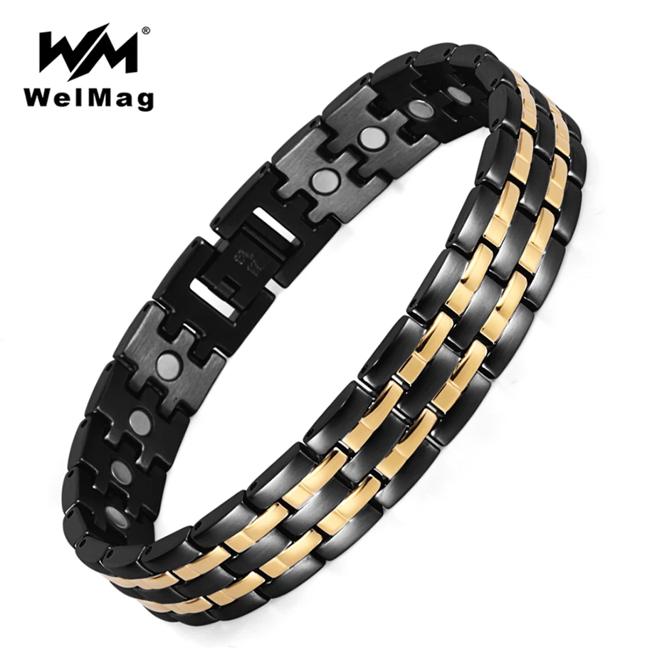 Браслет WelMag Мужской Магнитный 8 5 дюйма из нержавеющей стали|men magnetic bracelet|magnetic