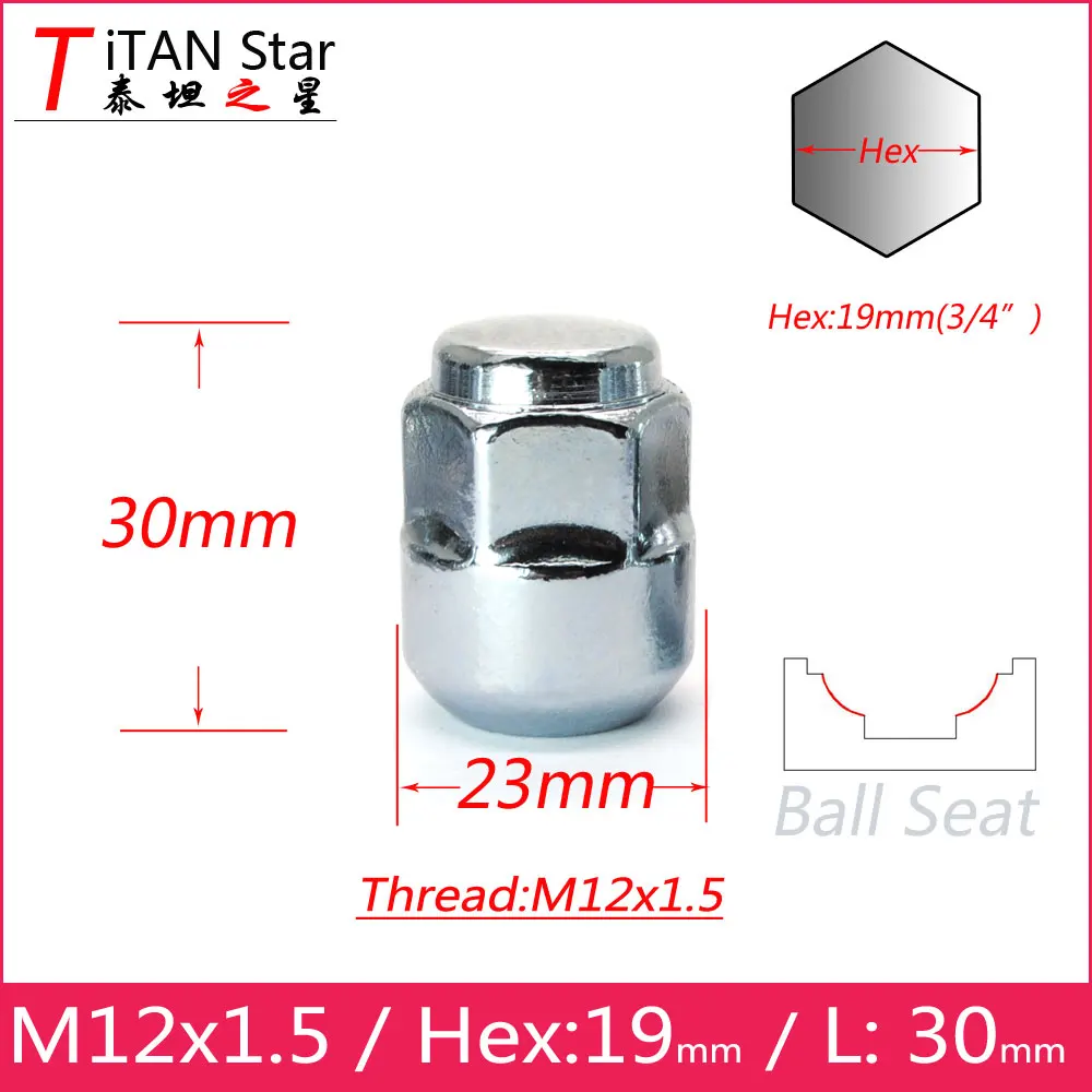 4 шт. M12x1.50 1 5 OEM OE в наличии Заводские колесные диски желудь шаровые гайки 30 мм