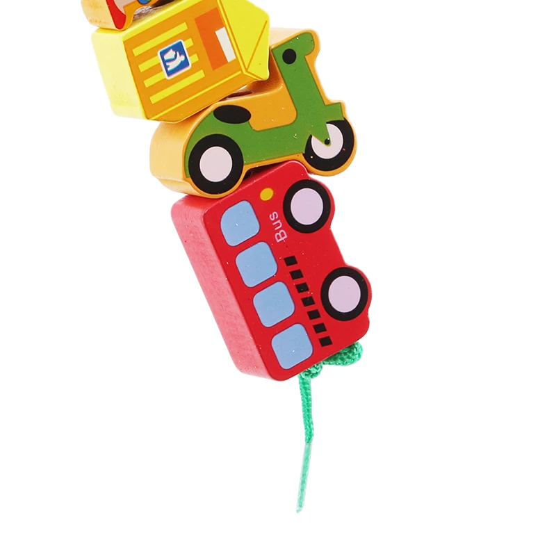 Creative Wooden Toys Baby Flower Beads String Lacing Puzzle Early Learning Educational Toys For Toddler Children DIY Toys