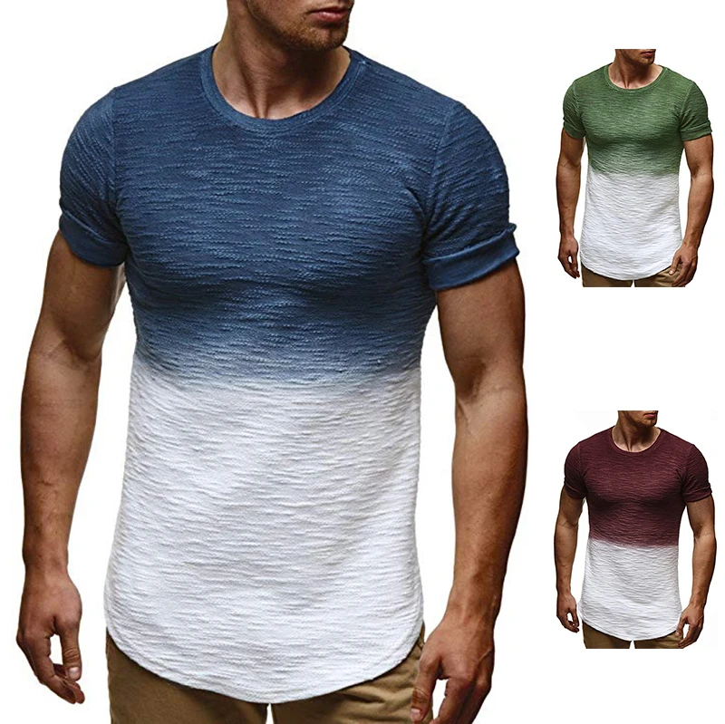 2019 Новое поступление модные футболки Для мужчин хлопок Рубашка с короткими