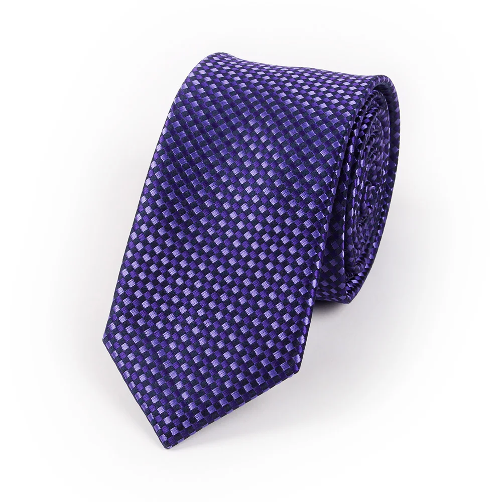 

Purple Plaid Casual Polyester Neckties for Men Business Tie Neckwear Tie