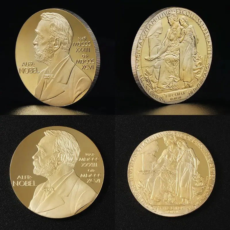 

Alfred Bernhard Nobel Памятная коллекция монет подарок сувенир искусство Металл Antiqu