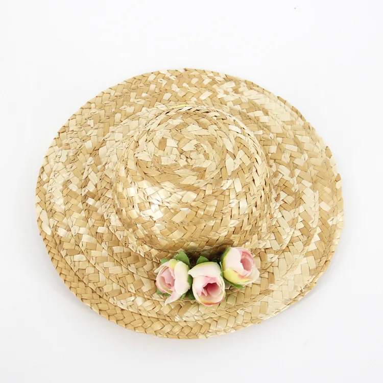 Cute dog straw hat Cap with Adjustable Chin String funny cowboy party costume handmade Dog Grooming hair wedding accessories | Дом и сад