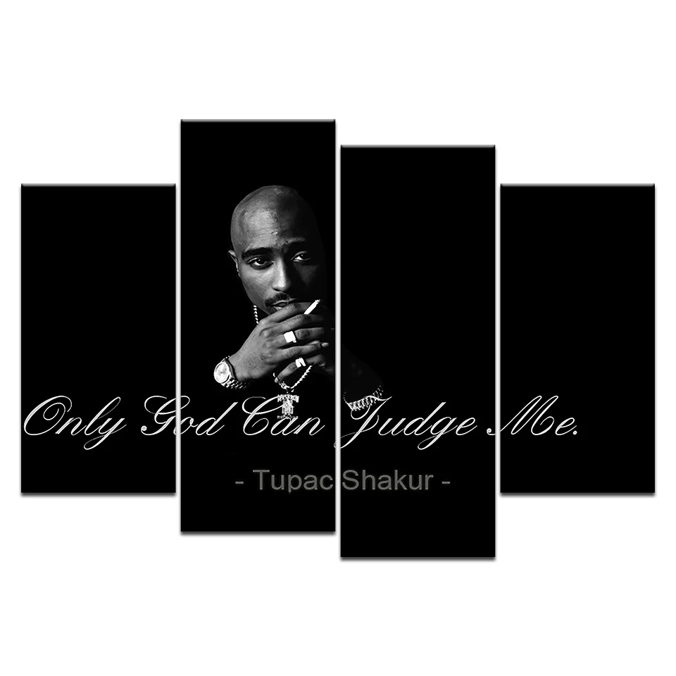 4 PCS Знаменитостей 2Pac Makaveli Tupac Amaru Shakur Современный домашний декор плакат картина настенное искусство HD печать живопись на холсте для гостиной - Цвет: 4 PCS