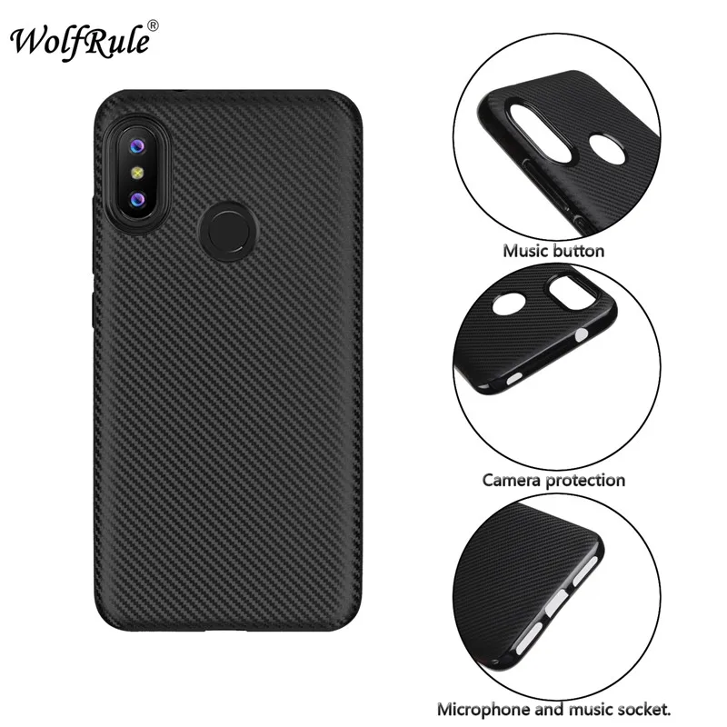 Wolfrole Xiaomi Redmi 6 Pro чехол Mi A2 Lite роскошный с полной защитой из углеродного волокна