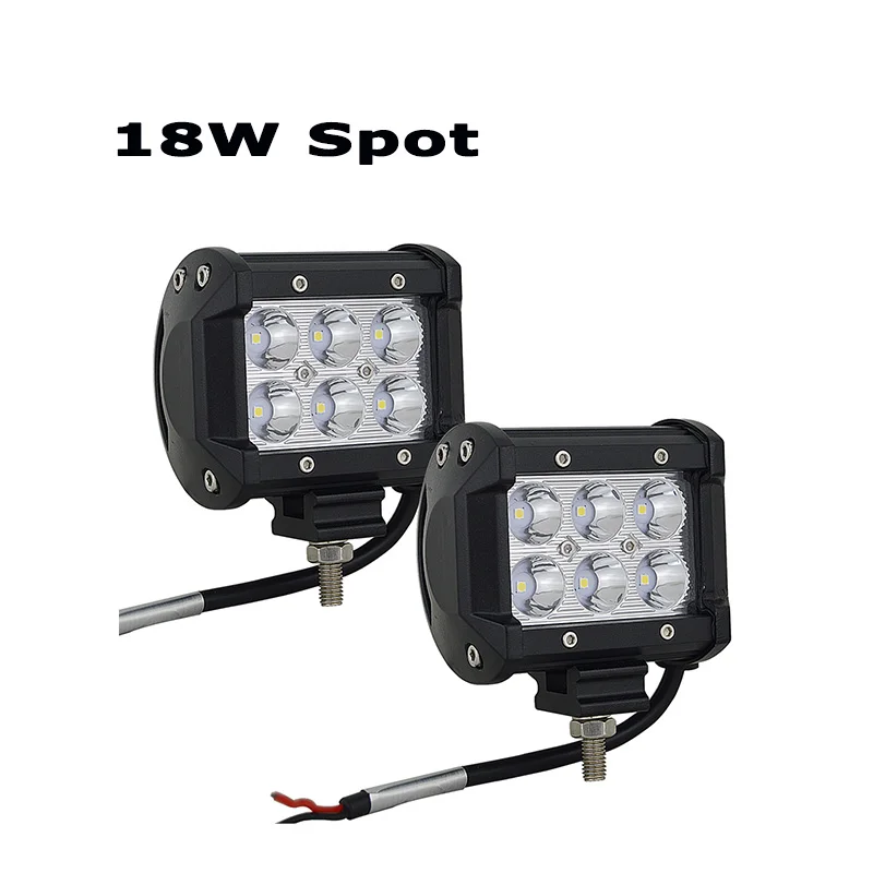 18w Spot Beam 18 Вт 27 Вт 48 Вт " внедорожный рабочий светильник точечное Наводнение вождения бампер противотуманная фара для автомобиля 4x4 4WD грузовик Трактор Лодка Прицеп внедорожник ATV 12 в 24 В - Цвет: 18w Spot Beam