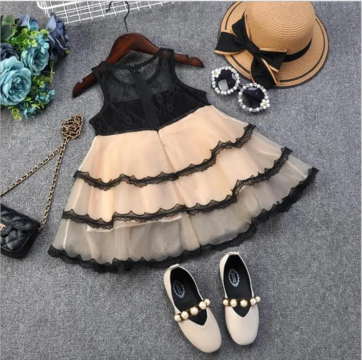 Toddler girl black lace dress children cake tutu princess party gown lids clothing summer fashion vestido | Детская одежда и обувь