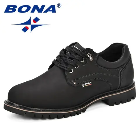 Bona módní muži příležitostné boty Nové podzimní byty Flats kráva Split muž Oxfords muži kožené boty zapatillas hombre doprava zdarma