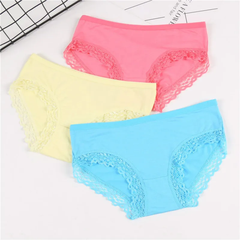 Новинка 4 шт./партия Underpants12 20Years однотонные кружевные трусы для девочек