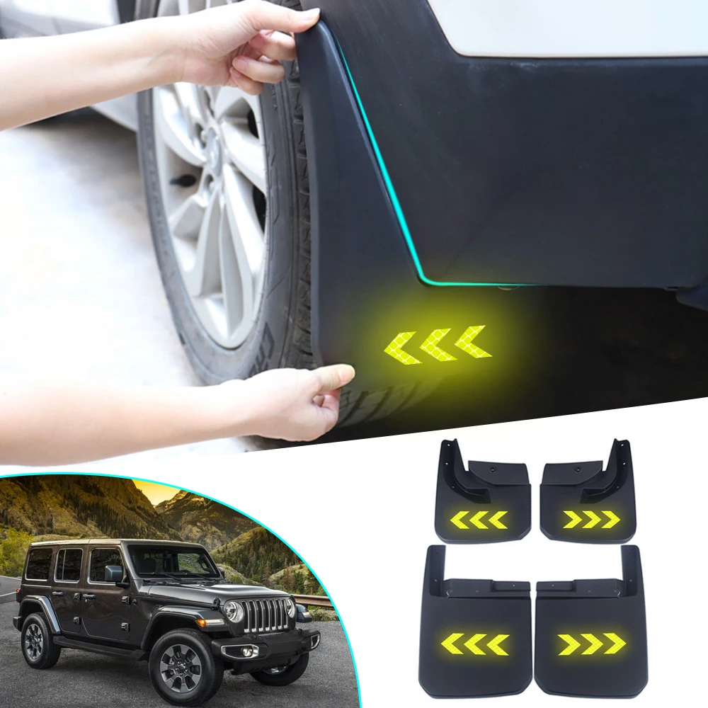 Брызговики для джипа Wrangler JL 2018 брызговики безопасности отражающие