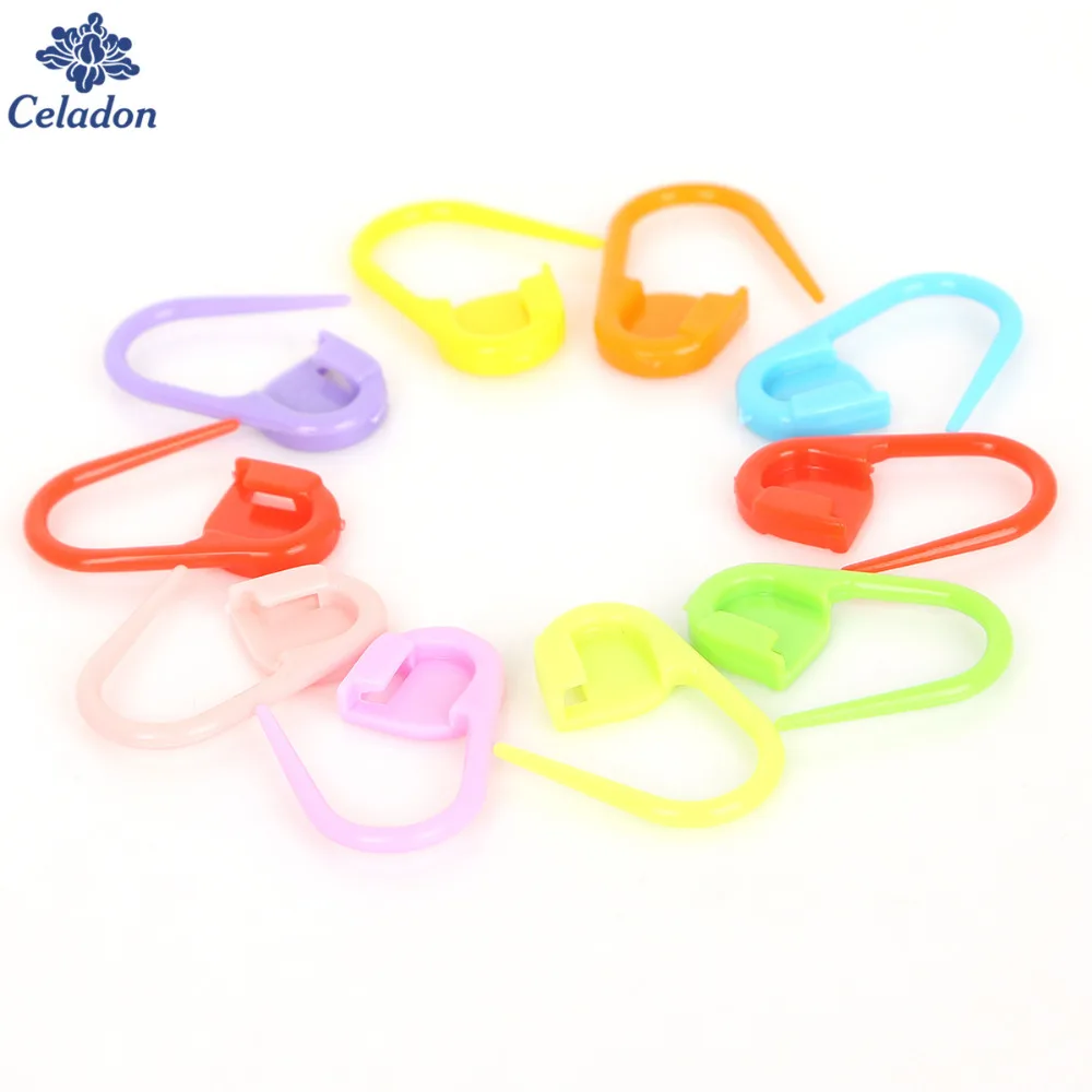 100 шт./лот Длина 22 мм случайные смешанные цвета пластиковые кольца для вязания