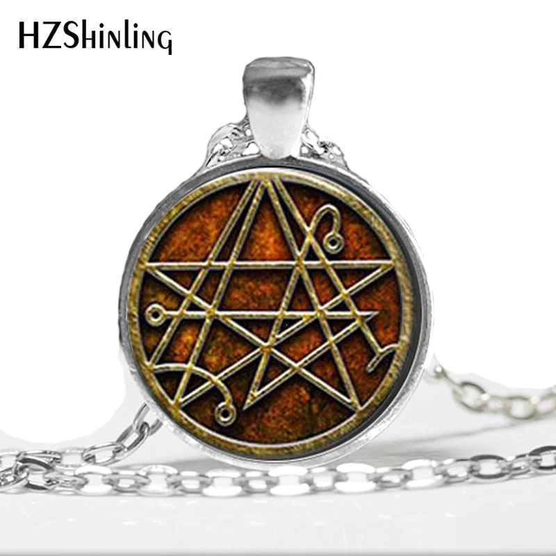 Женское новое ожерелье Necronomicon колье из стекла с кабошоном HZ1|glass cabochon necklace|cabochon