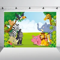 huayi 5x7ft jungle safari themed animals birthday party banner photo background baby kids portrait party backdrop xt 6521