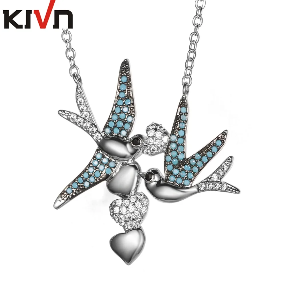 Модные ювелирные изделия KIVN кубический цирконий Ласточки для женщин и девушек
