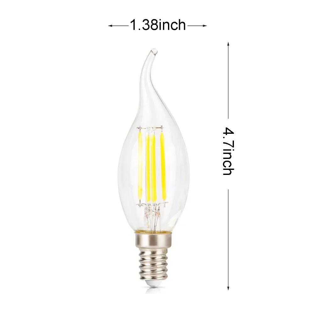 10-Pack LED E14 Edison винтовые свечи лампочки 360 градусов угол луча Модифицированная