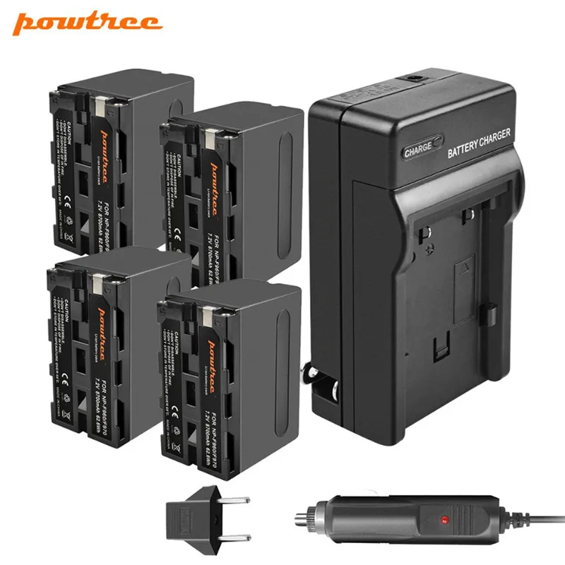 Сменный аккумулятор Powtree 7 2 В 8700 мА/ч для Sony NP F960 NPF960 F950 F970 с зарядным устройством
