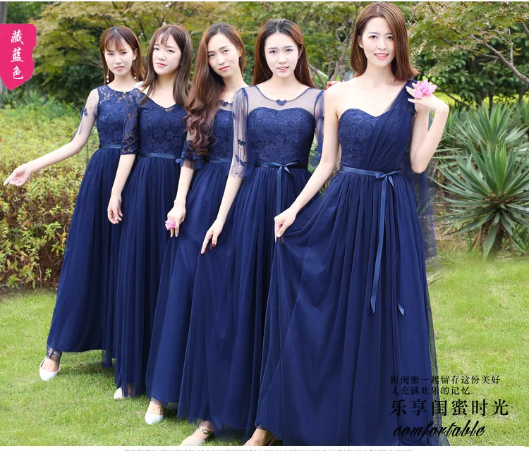 

Graduation Party Dress Cheap One Shoulder Half Flare Sleeve Navy Blue Cocktail Dress for Wedding Evening Party Formal Event