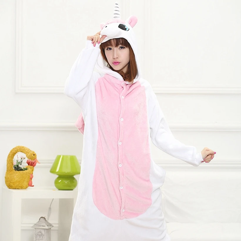 

Animals Kigurumi Pink Unicorn Costume Adult Girl kids Onesie Flannel Halloween Women Anime Jumpsuit Disguise Onepiece Suit