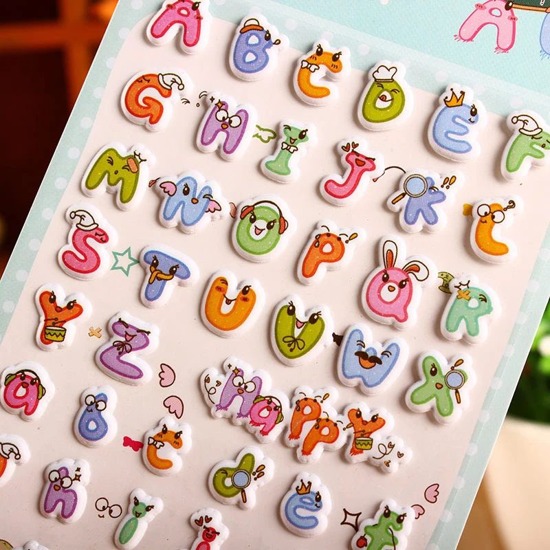 Новые милые Мультяшные буквы 3D наклейки пузыри для дневника скрапбукинга