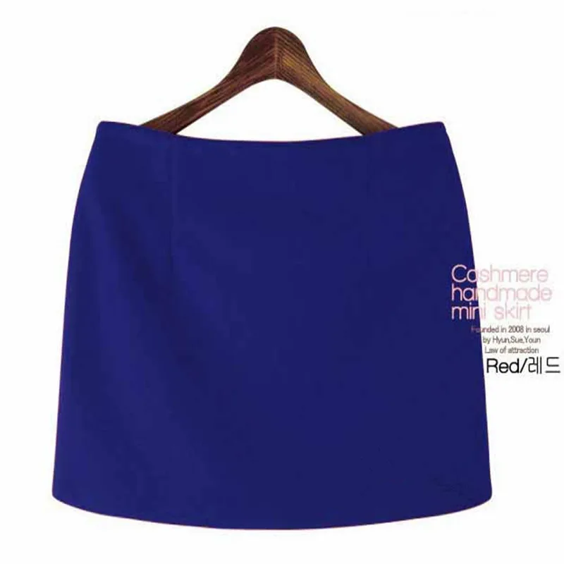 Мини-юбка женская мода Осень Зима 2016 сплошной цвет тонкий A-Line юбка-карандаш плюс