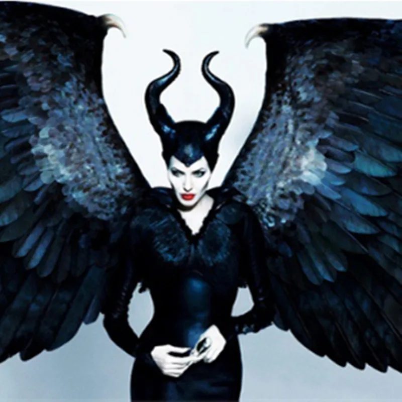 A Maleficent рога косплей маска головные уборы Черная Королева шлем головной убор Хэллоуин маскарадные реквизиты для вечеринки - Цвет: A