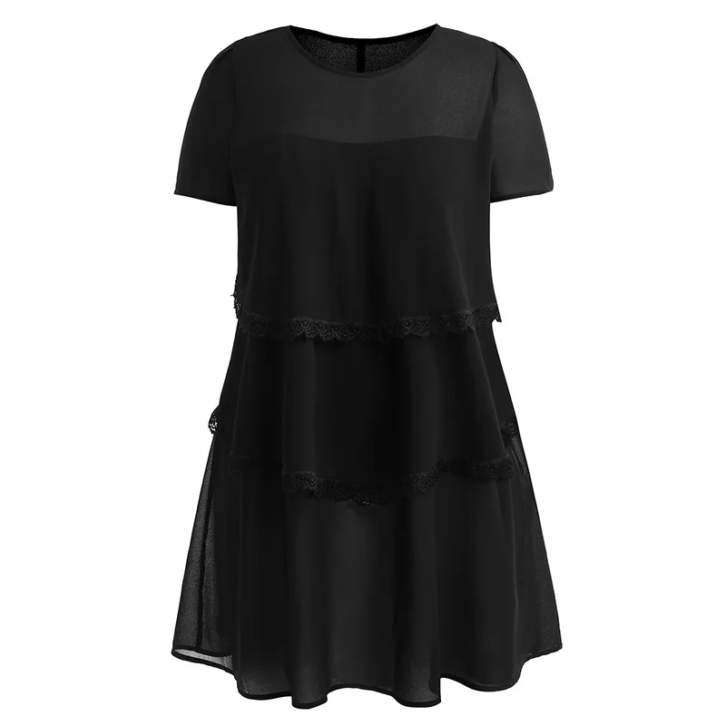 PlusMiss плюс размеры 5XL 4XL Черный шифон грудного вскармливания кормящих платье для