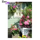 Алмазная живопись с цветочным окошком, пейзаж, картина Стразы 5D рукоделие, Алмазная мозаика вышивка ручной работы ASF1368