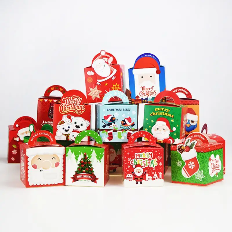 

10 Pcs/set Christmas Gift Box Beautifully Folded Colorful Christmas Apple Box Christmas Stocking Ornaments