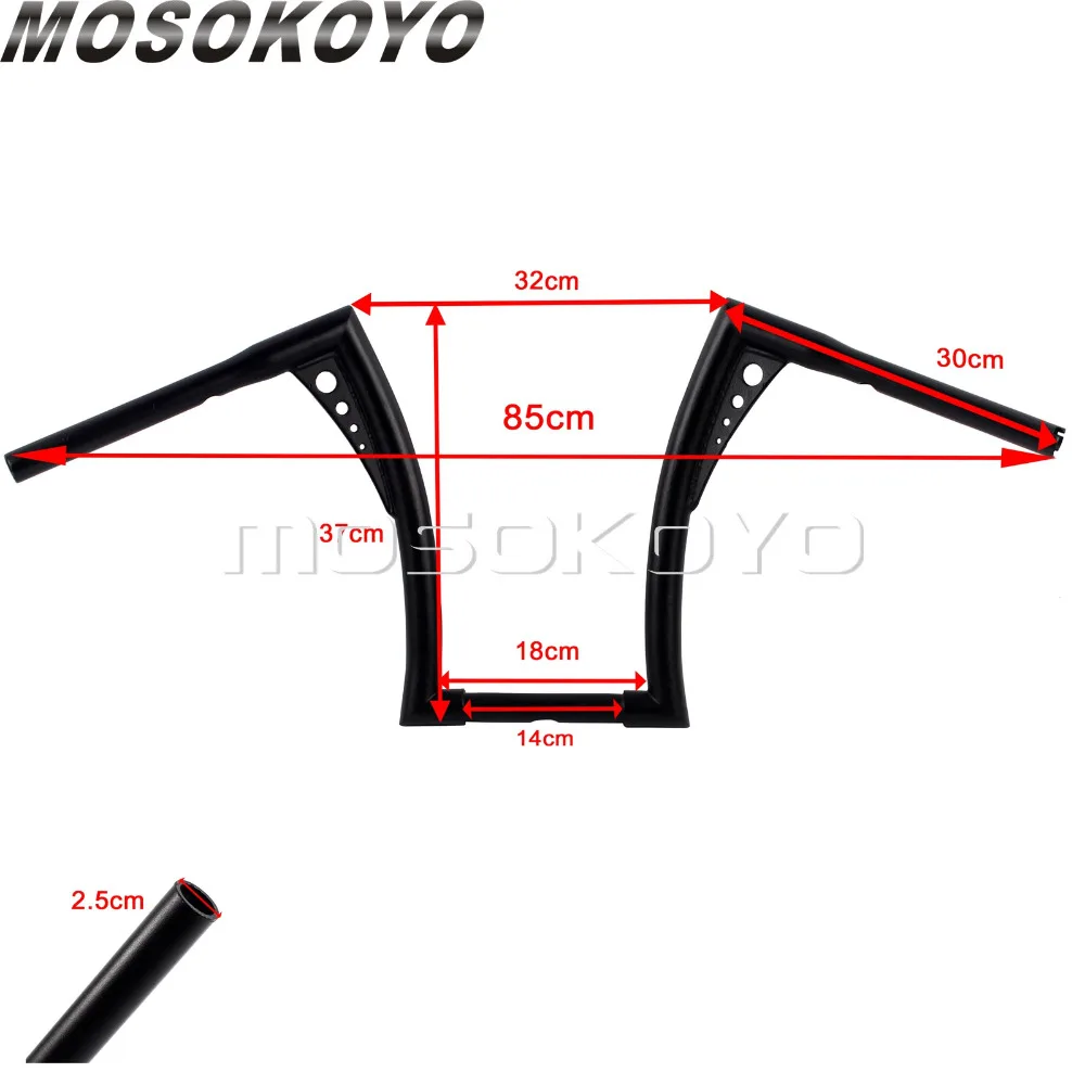 14 &quotRise Black APE вешалка 1-1/4&quot Руль 34 &quotширокий Drag Fat Bar 1&quot для Harley Softail Sportster кафе