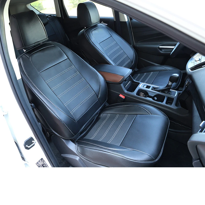 standard black 1 Lsrtw2017 роскошные кожаные подушки сиденья автомобиля коврик для Ford Kuga Escape - Color Name: standard black 1