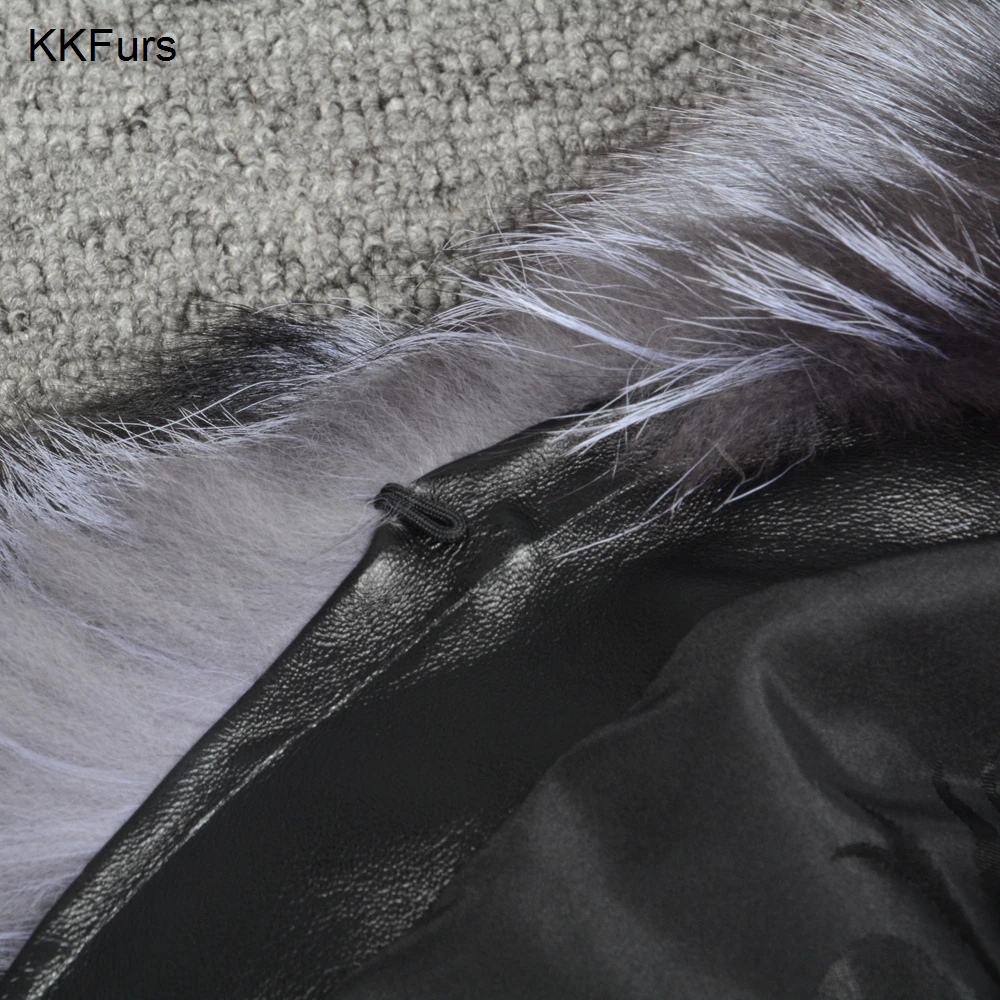 JKKFURS 2021 Новая модная зимняя теплая длинная куртка из натурального Лисьего меха