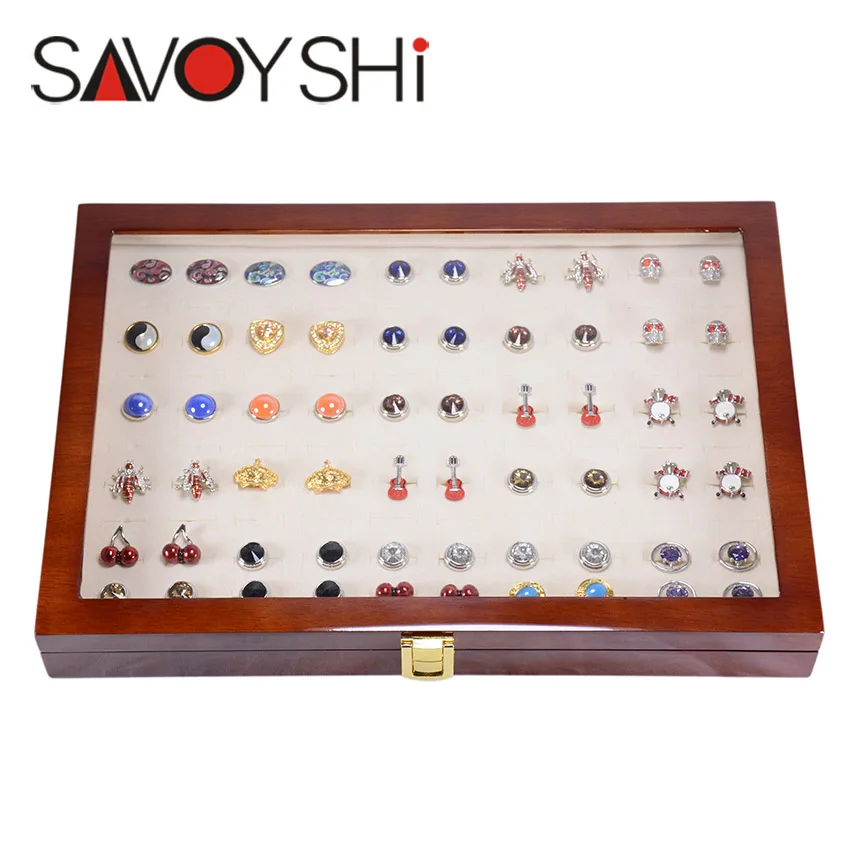 Роскошная стеклянная коробка SAVOYSHI 50 пар шкатулка для ювелирных изделий